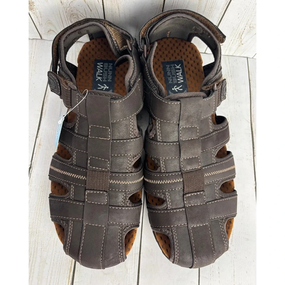 Nunn Bush Men's Brown Rio Bravo Fisherman Sandal Shoes‎ Size 12W